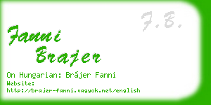 fanni brajer business card